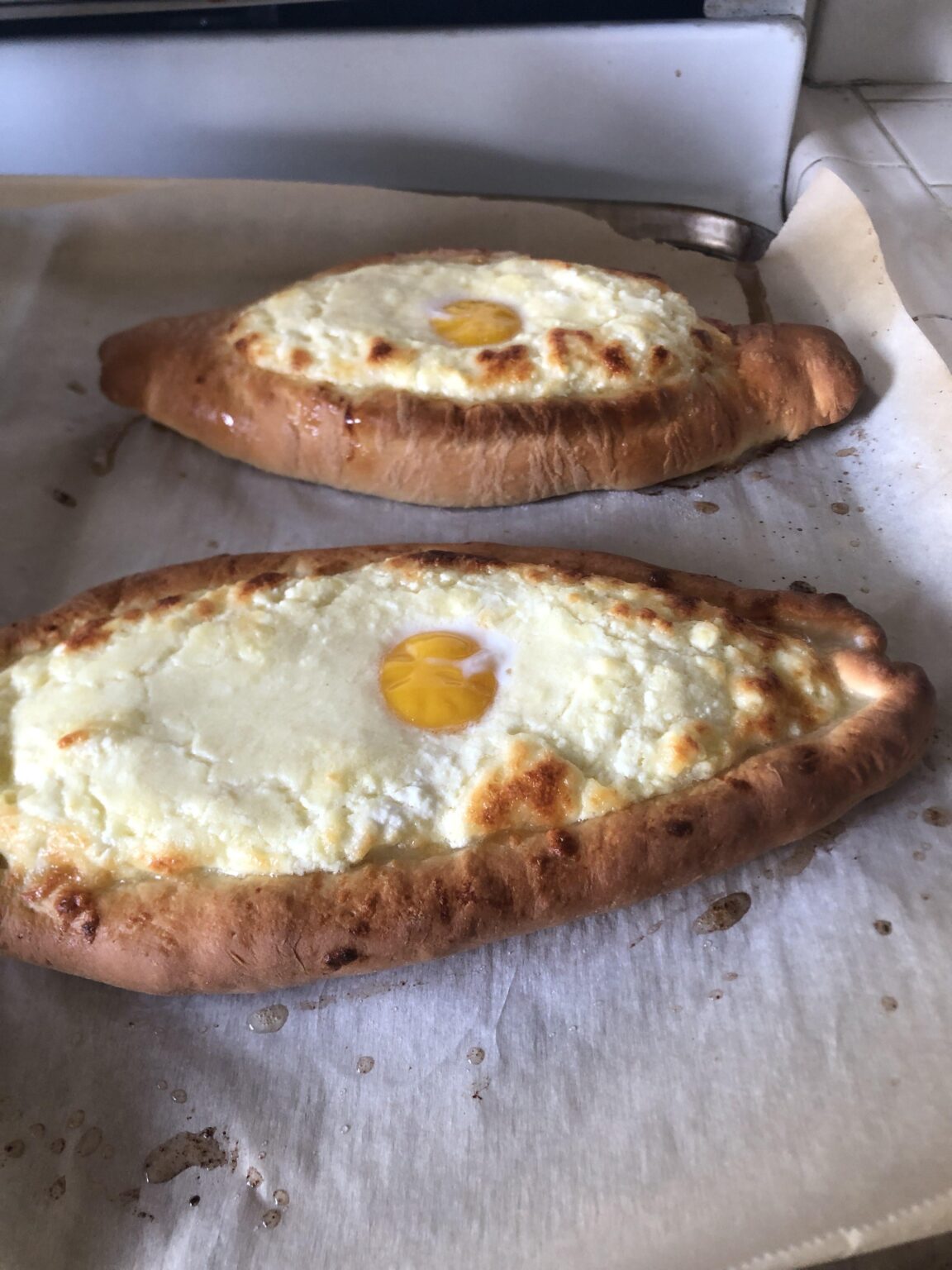 Interwebs algorithm introduced me to khachapuri.  Decided to take a shot at making it.  Taking tips and criticism (go easy please haha) so I can improve for the next time 👍