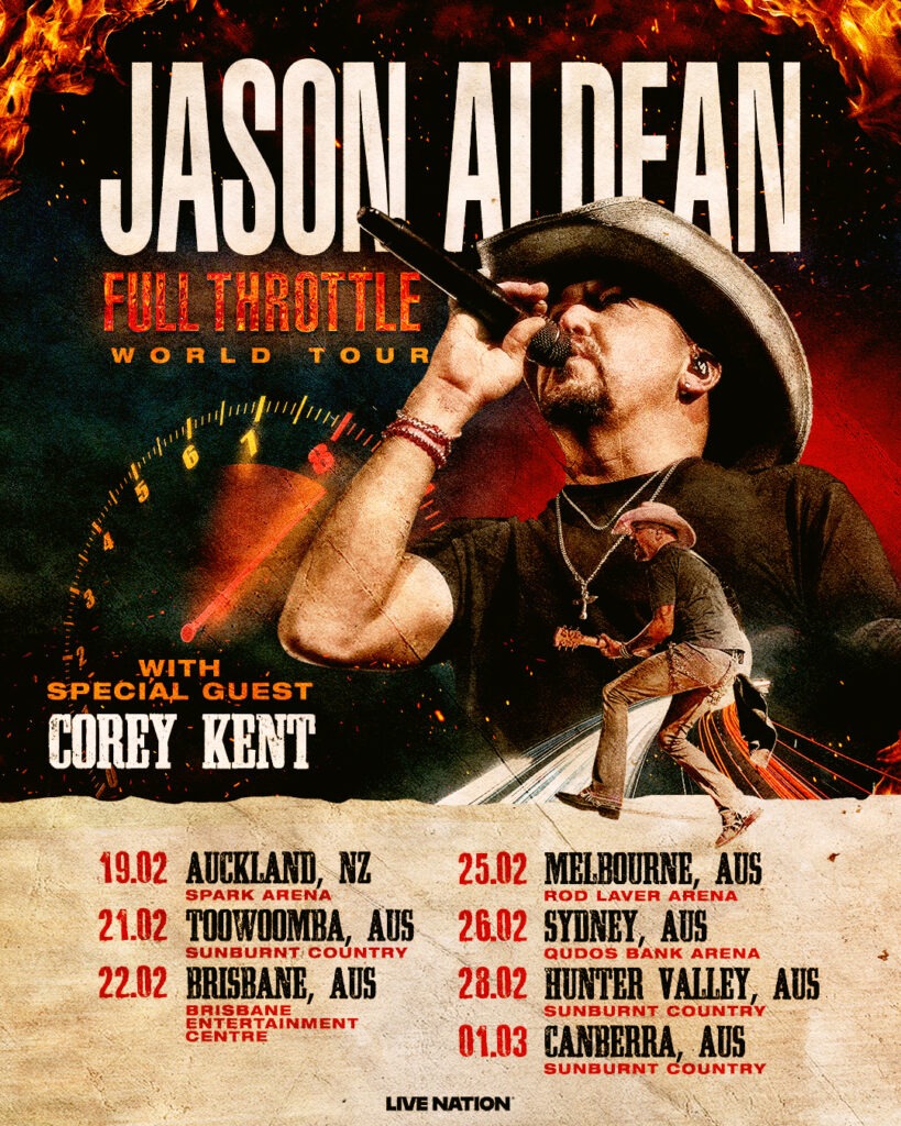 Jason Aldean Expands 'Full Throttle' World Tour to New Zealand and Australia