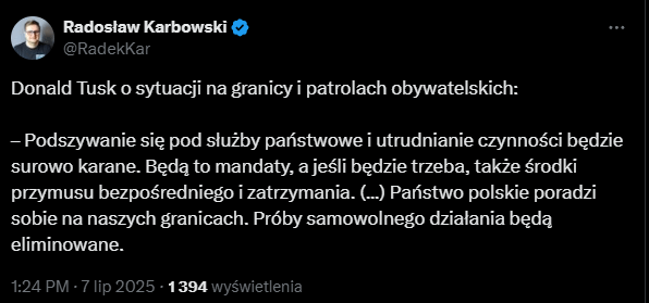 Tusk about civic patrols