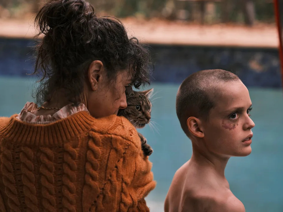 A mother (Sally Hawkins) and her son (Jonah Wren Phillips) harbor a dark secret in the horror movie "Bring Her Back."