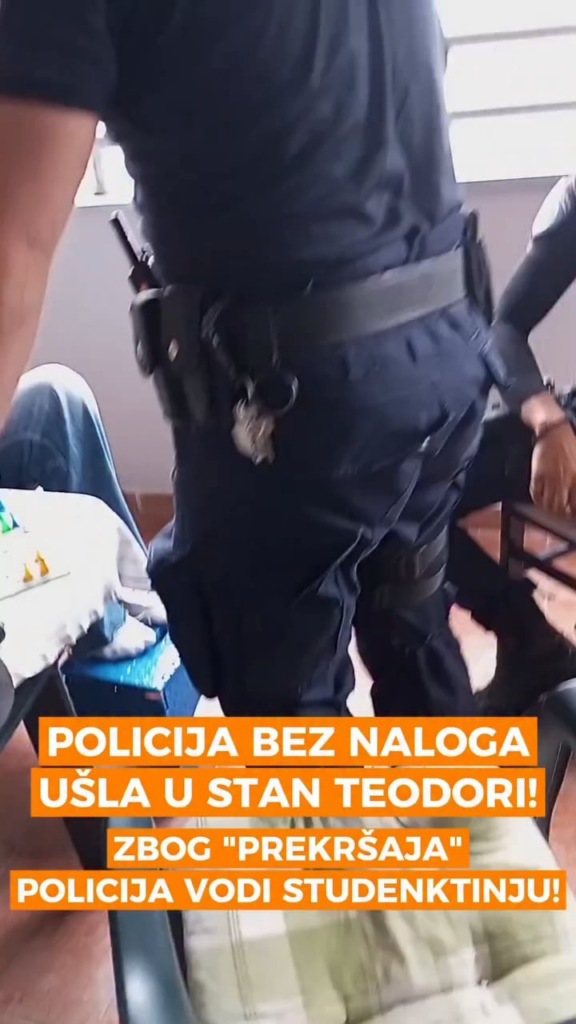 Police without a written order entered the student in the apartment for a violation