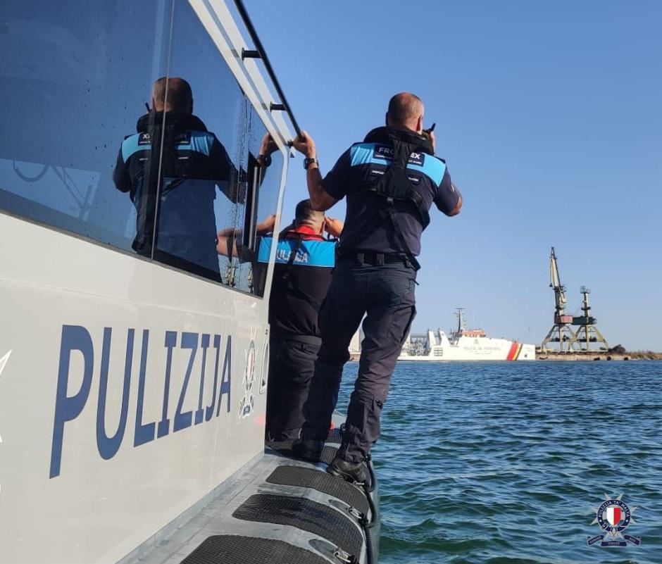 The Maltese officers have joined others from Portugal, Italy, Greece, Latvia, and Romania in the first Frontex mission of its kind. Photo: Malta Police Corps