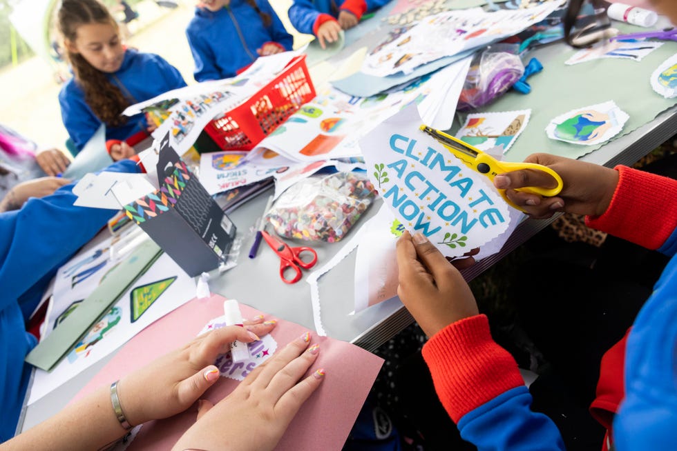 editorial use onlygirlguiding badge launch with angellica bell.photo credit should read: fabio de paola/pa media assignments