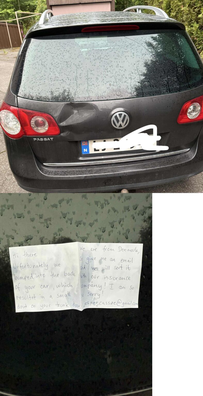 Someone did hit n run, while we were camping and left this, what should we do?