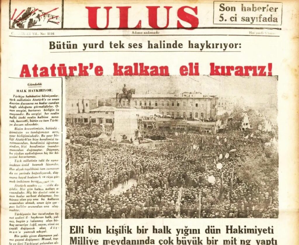"We break the hand departing to Atatürk"