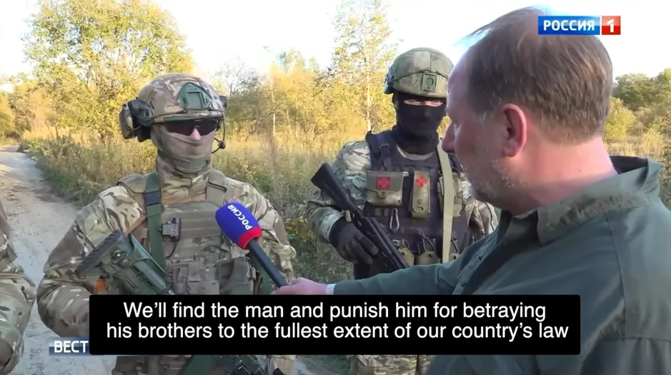 Soldiers being interviewed on camera.