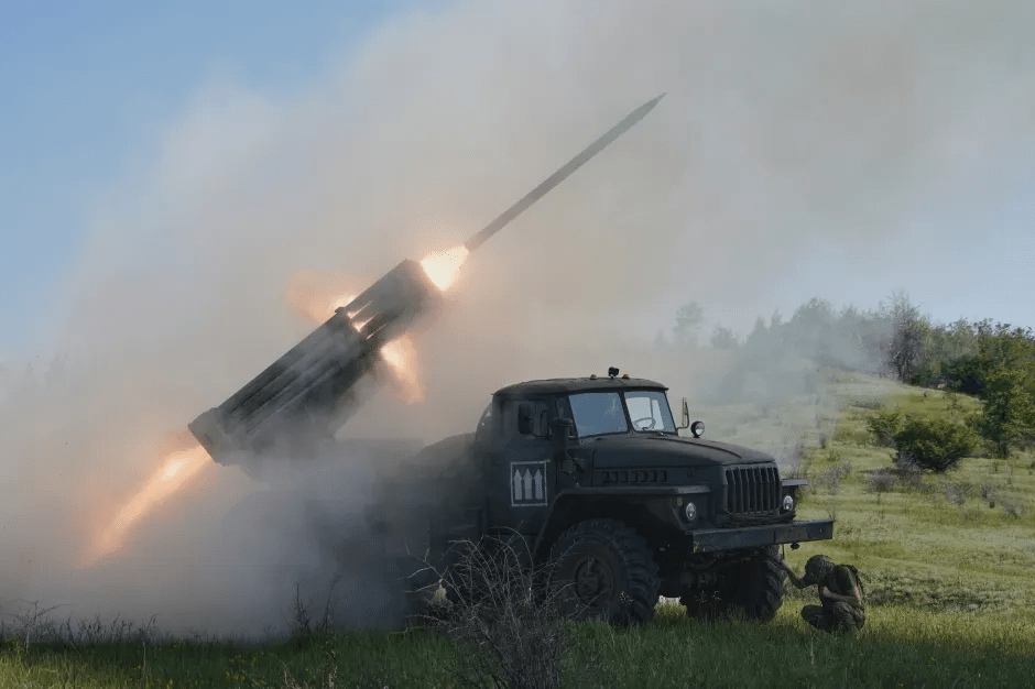 Military truck launching a missile.