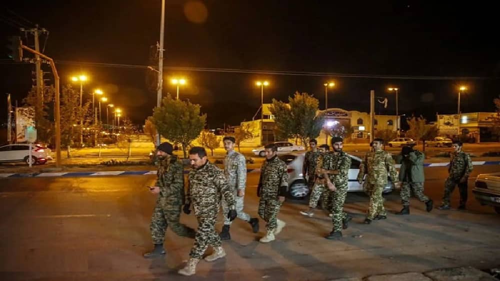 ChatGPT said:Basij paramilitary forces patrol the streets at night amid heightened security crackdowns across Iranian cities – July 2025