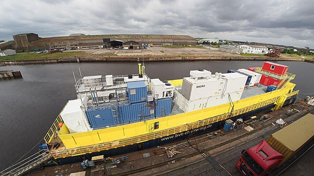 German researchers have begun testing a floating platform in the North Sea that will produce synthetic fuels using just wind energy, seawater, and ambient air.