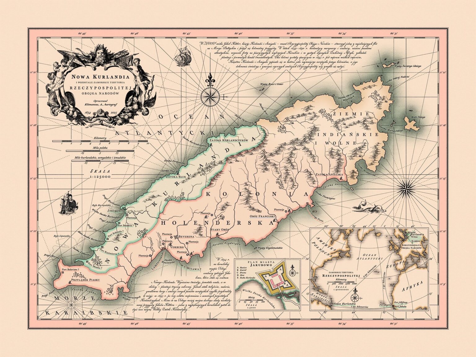 Map of Polish colonies in the 17th century Map of Polish colonies in the 17th century