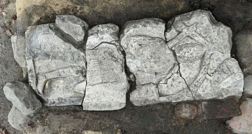 Tombstone Depicting Medieval Knight Uncovered In Poland Tombstone Depicting Medieval Knight Uncovered In Poland