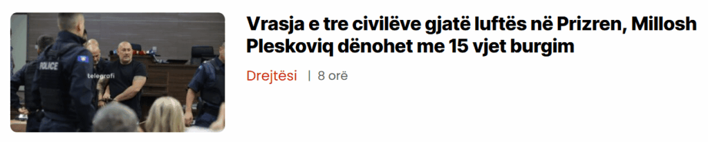 When the legal system is led by Serbia -dependent oligarchs, war crimes are equated with traffic penalties