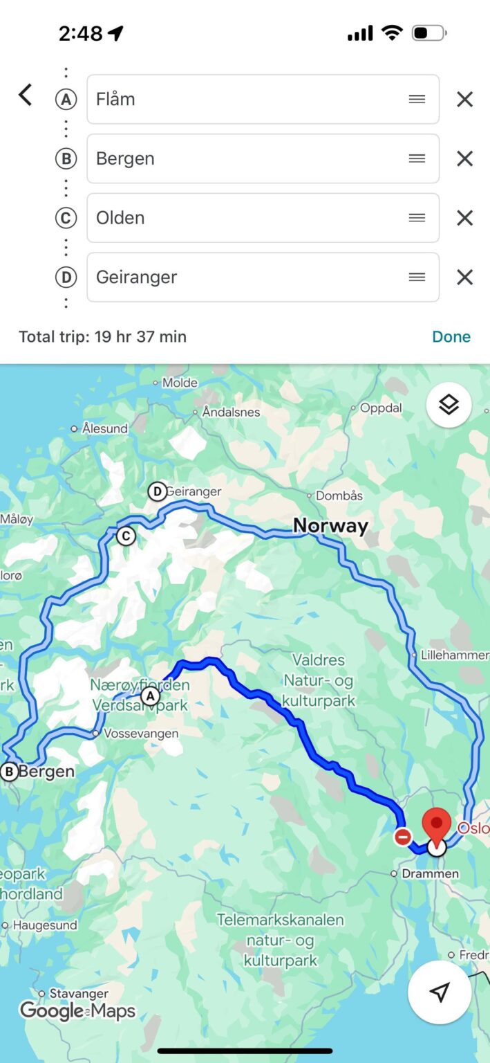 6 day road trip from Oslo
