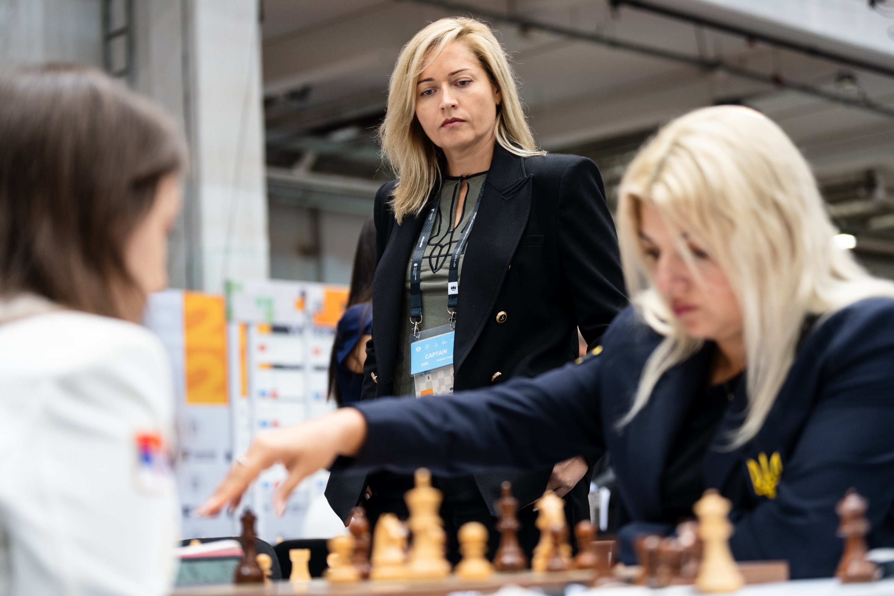 Natalia Zhukova during the 2024 Chess Olympiad in Budapest. Photo: Maria Emelianova/Chess.com