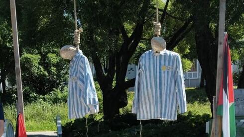 Holocaust-themed display at Swedish pro-Palestinian protest sparks outrage, legal scr