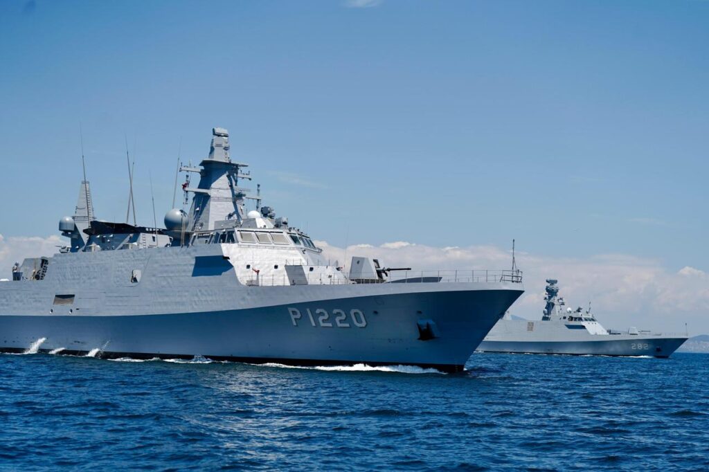 Turkish Navys Hisar-class offshore patrol vessel TCG Akhisar during its sea acceptance tests on May 29, 2025. (Photo via ASFAT)