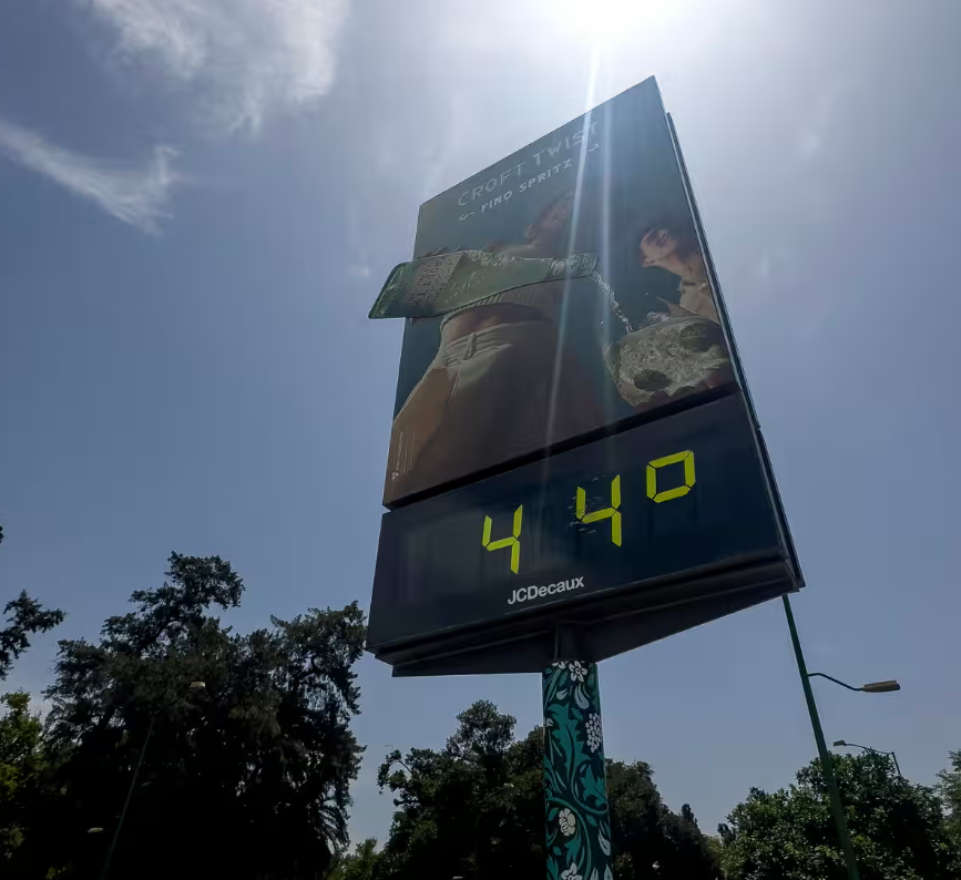 The temperature in Seville, Spain, was recorded at 44°C on Monday.