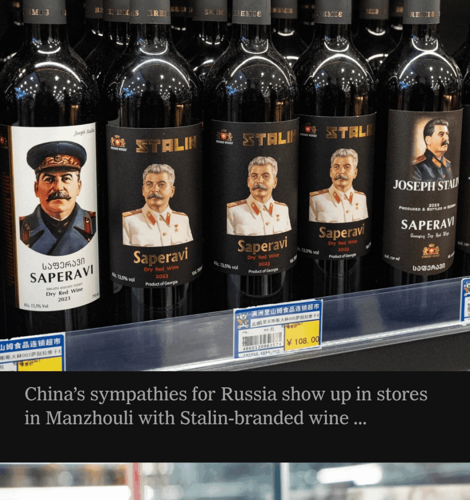 Stalin Wine in China in NYT article