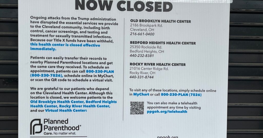 Planned Parenthood shuts down Cleveland Health Center