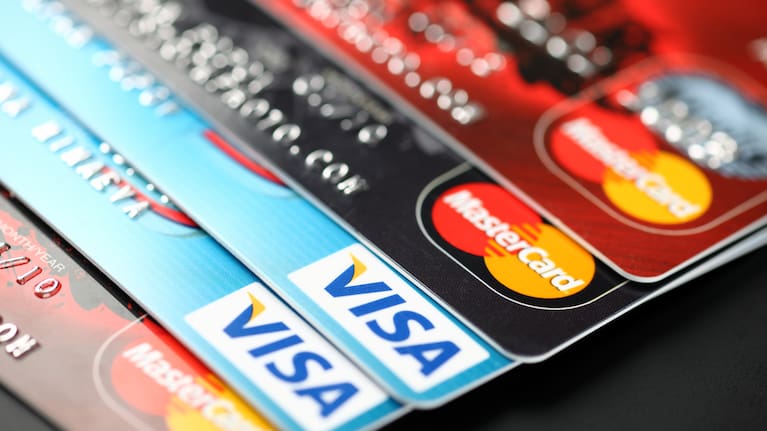Visa and Mastercard logos on credit cards (File image).