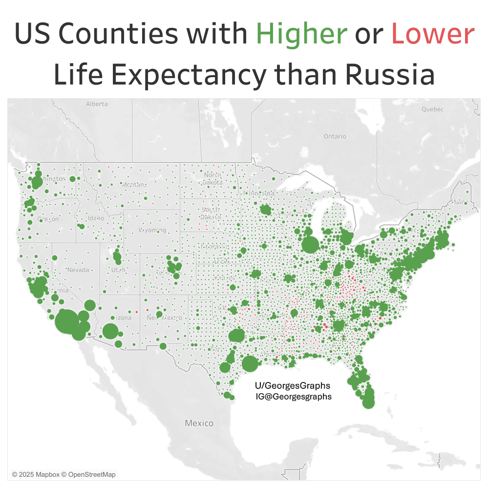 Patriotic Map for July 4th USA>Russia [OC]