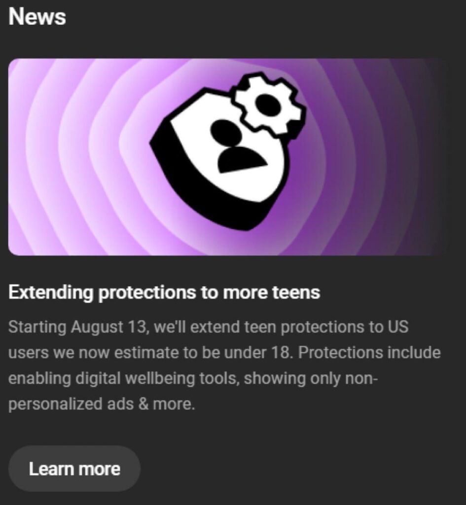 YouTube in America will ask about ID from August 13 YouTube in America will ask about ID from August 13