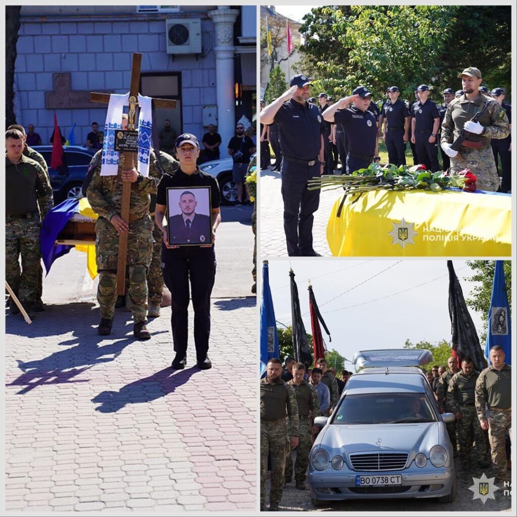 Funeral for Oleksandr Tovarnitskyi, a sniper of the special police battalion, who was killed July 7 during a combat mission in the Donetsk region. July 15, 2025