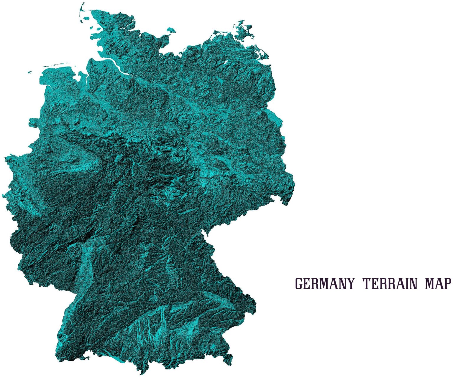 [OC] Germany Terrain Map