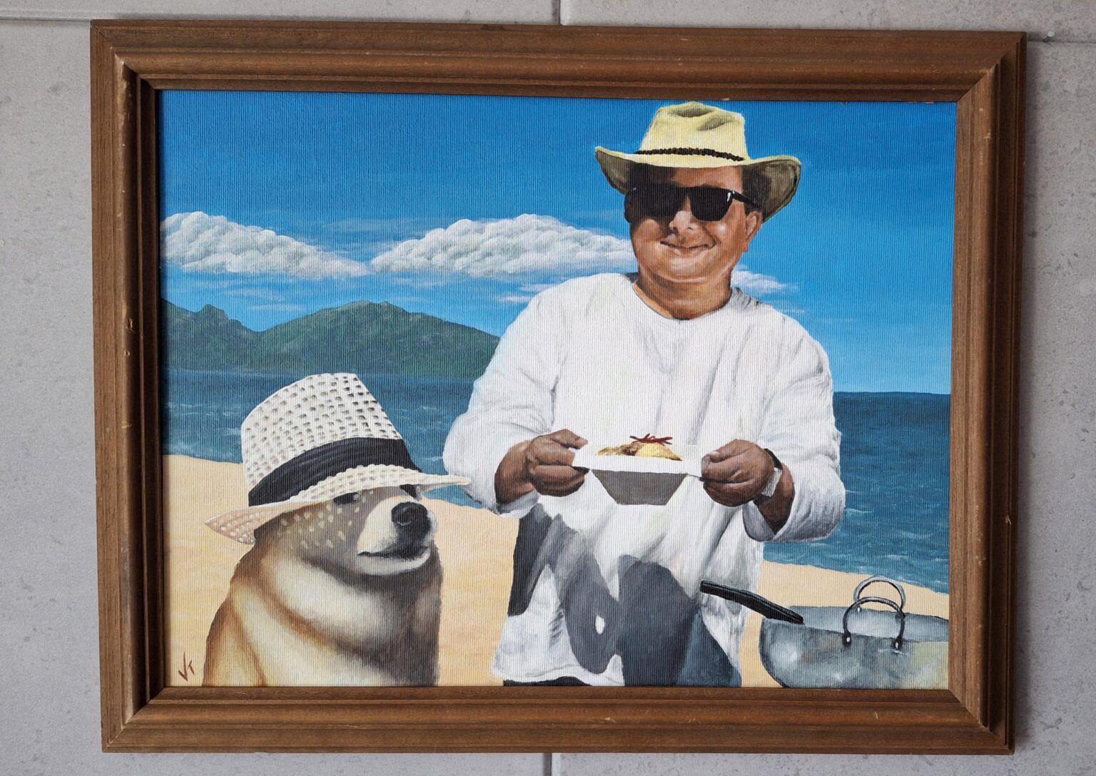 I painted Robert Makłowicz with a dog