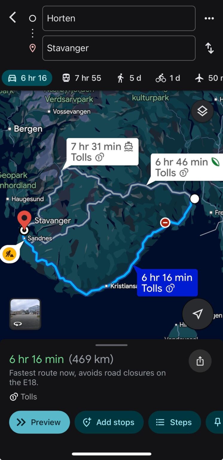 Best route by car for scenery to Stavanger? Best route by car for scenery to Stavanger?