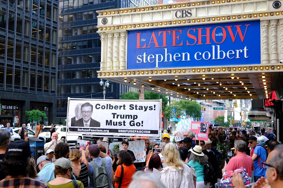 Protesters outside 