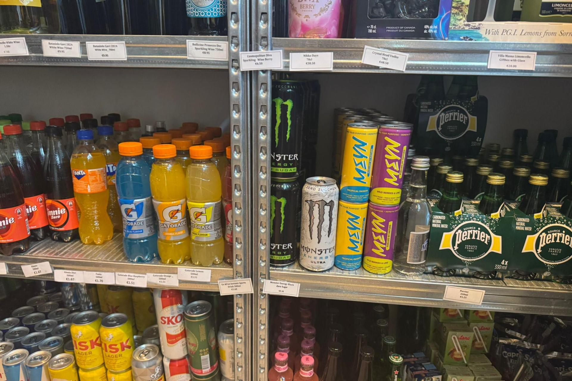 New energy drink MEYN sits alongside other beverages on the shelves. Photo: Matthew Cassar