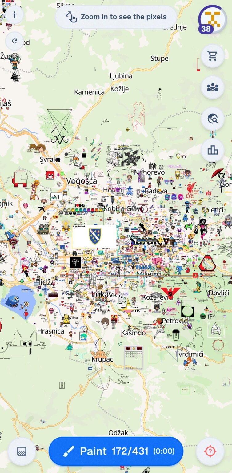 BiH cities at WPLACE