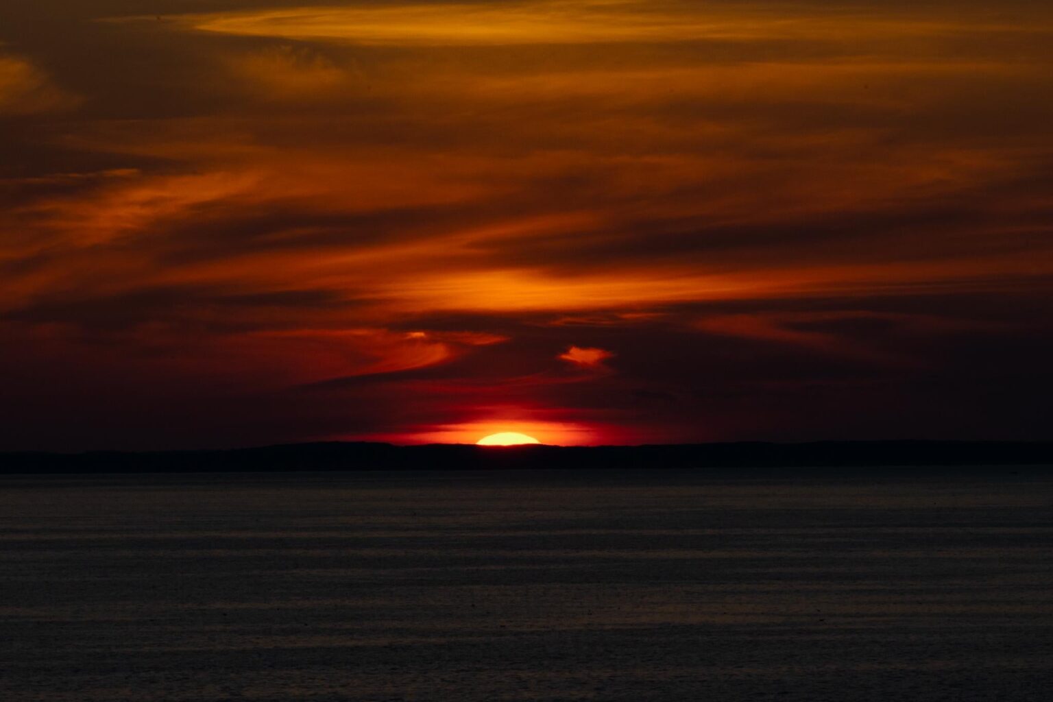 Late sunset on the coast