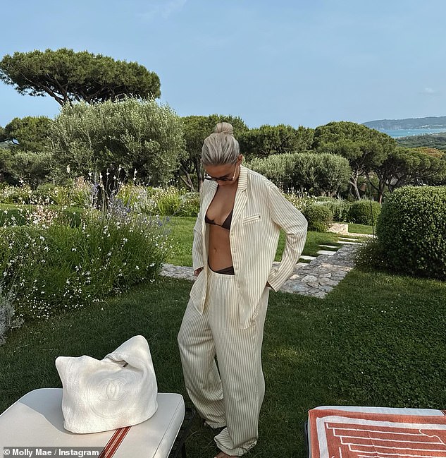 She also spent time on a work trip in St Tropez