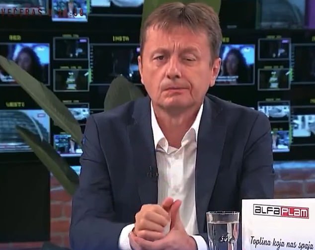 Moment Serbian minister suffers stroke live on air during TV interview