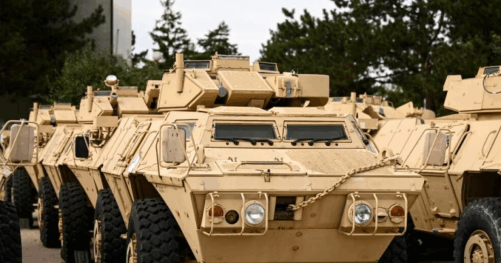 Kosovo is supplied with armored vehicles by the US