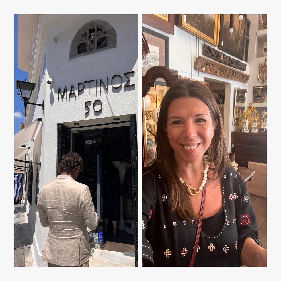Entrance to a shop named Martinos 50, with a person entering.