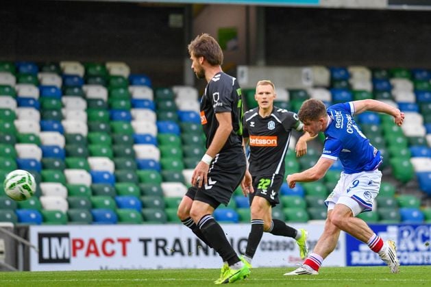 Linfield go marching on in Europe as Kieran Offord wonder strike helps see off Zalgiris Linfield go marching on in Europe as Kieran Offord wonder strike helps see off Zalgiris