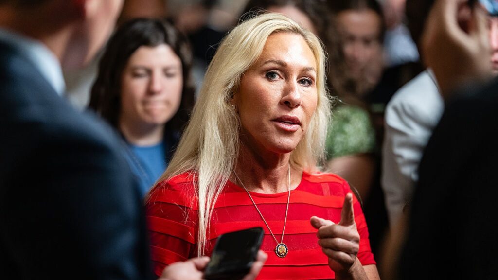 MTG calls for property tax abolition, derides health insurance as 'giant scam'