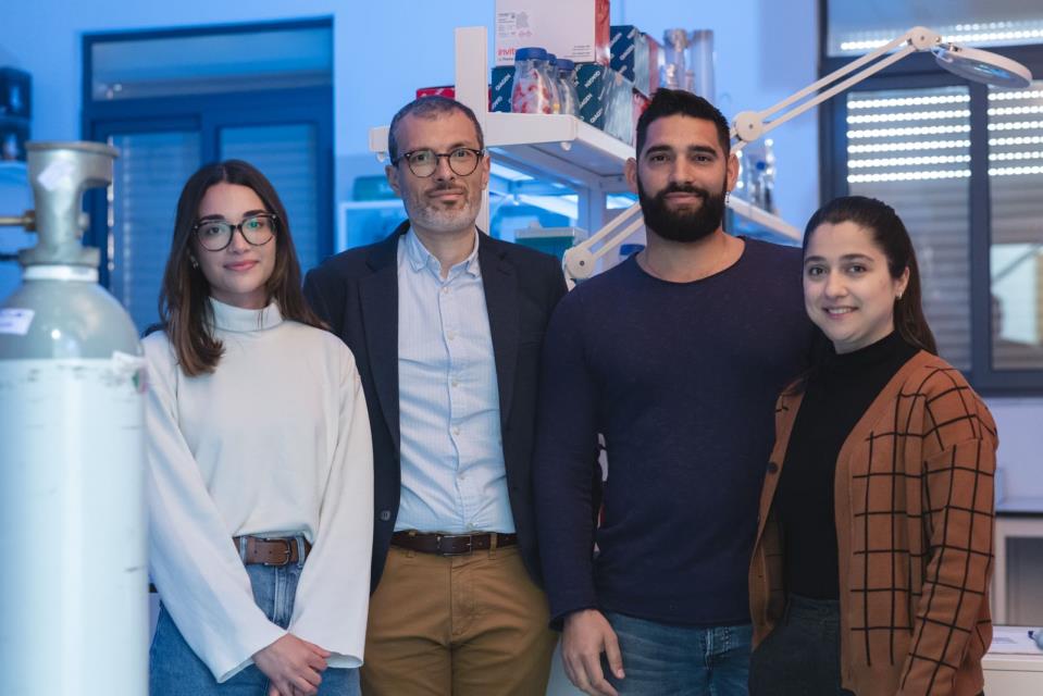 Project leader Professor Ruben J. Cauchi with ALS/MND Lab team members, including Sylvana Tabone, Paul Herrera and Rebecca Cacciottolo. Tabone is supported by a Tertiary Education Scholarship; Dr Cacciottolo is supported by Reach High II Scholarship (co-funded by ESF+ 2021–2027) and Dr Herrera is supported by the Ministry for Education, Sport, Youth, Research and Innovation through the Post-Doctoral Fellowship Scheme 2024