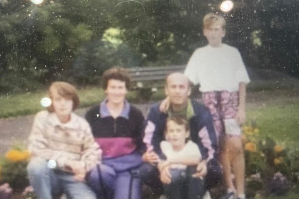 Smejo Beso with his family in Gosforth park, Newcastle, shortly after fleeing war in Bosnia