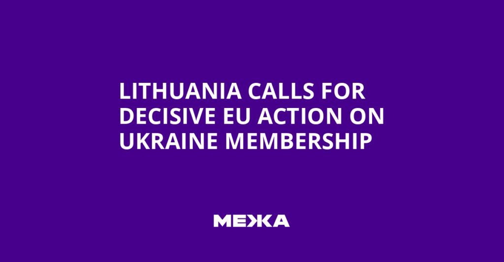 Lithuania Calls for Decisive EU Action on Ukraine Membership