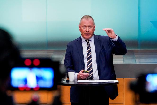 Nicolai Tangen, head of Norway's sovereign wealth fund, at a press conference in Oslo, January 29, 2025.