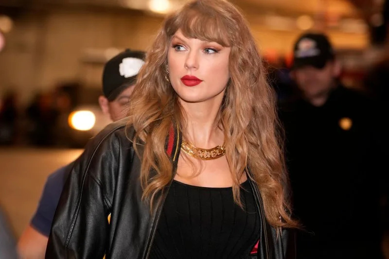 Taylor Swift enters the stadium prior to Monday Night Football in November. Her 12th album is title "The Life of a Showgirl." File Photo by Jon Robichaud/UPI