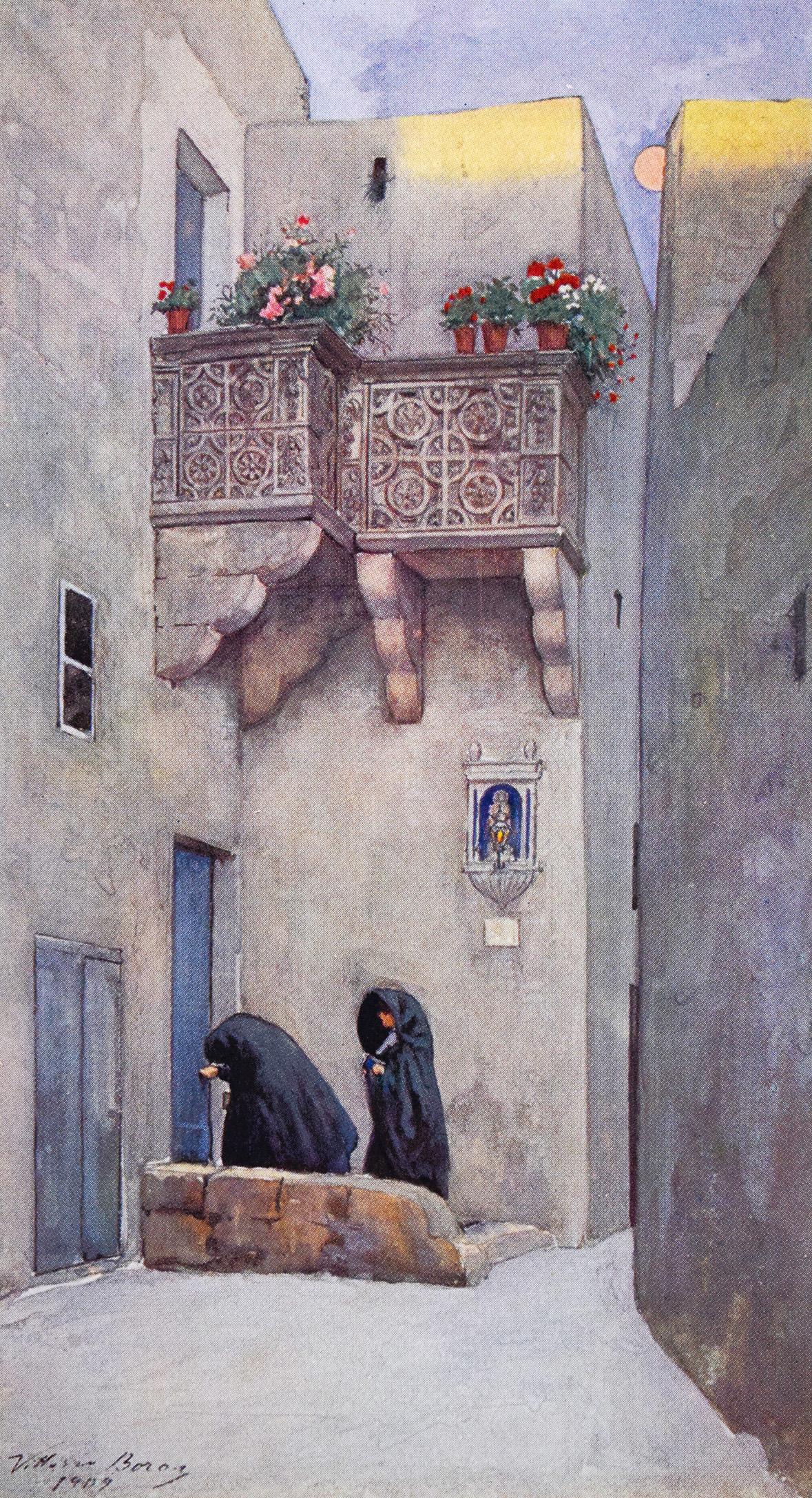 Gozo scene with 'faldetta', by Vittorio Boron