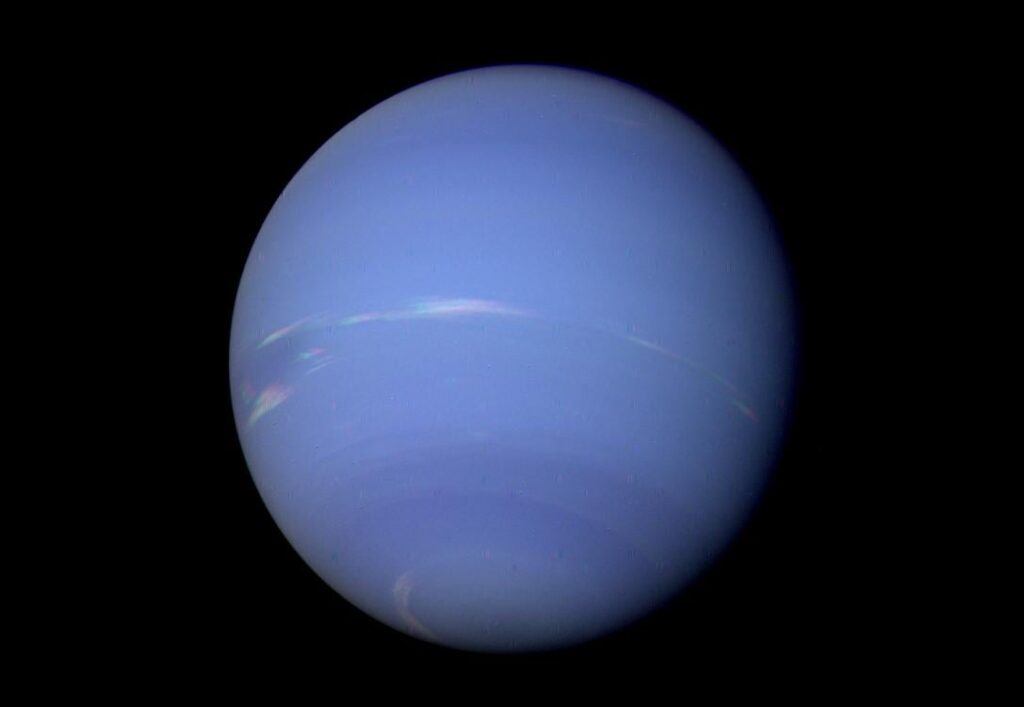 Image of Neptune on August 19 1989 from Voyager 2 spacecraft.