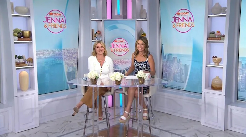 Jenna Bush Hager and Savannah Guthrie on the August 18, 2025, episode of NBC's 'Today With Jenna & Friends.'