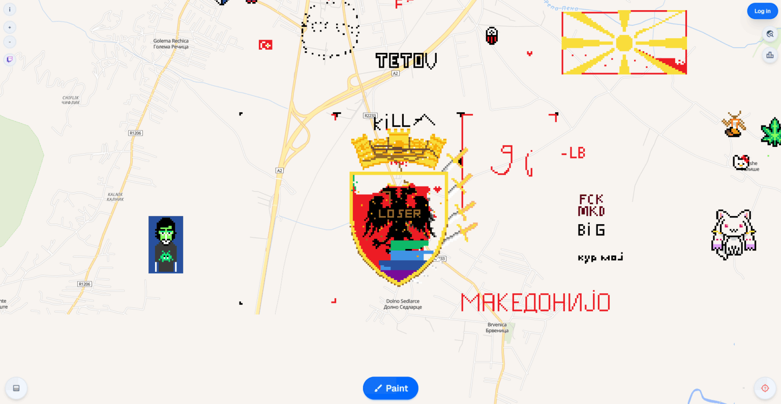 I think the citizens of Dolno Sadlrace do not like Albania's back.