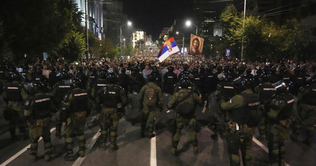 Serbia's police fire tear gas as they clash with anti-government protesters in downtown Belgrade | Don't Miss This